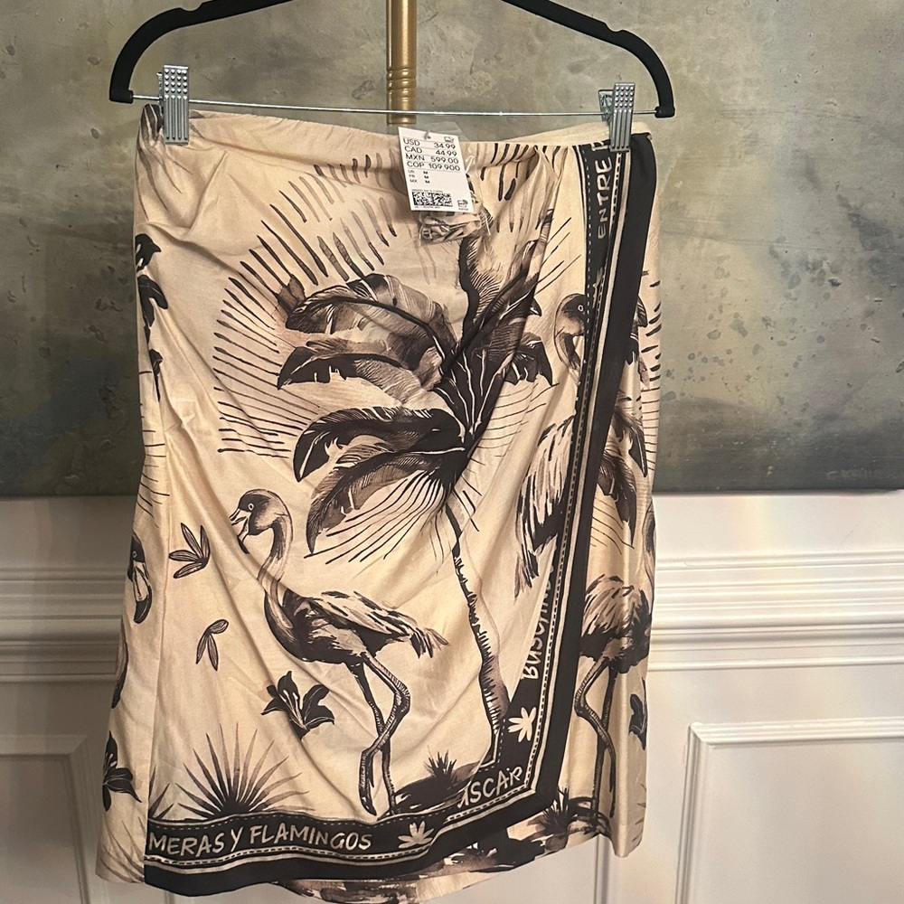 H&M and Tropical Print Strapless Mini Dress